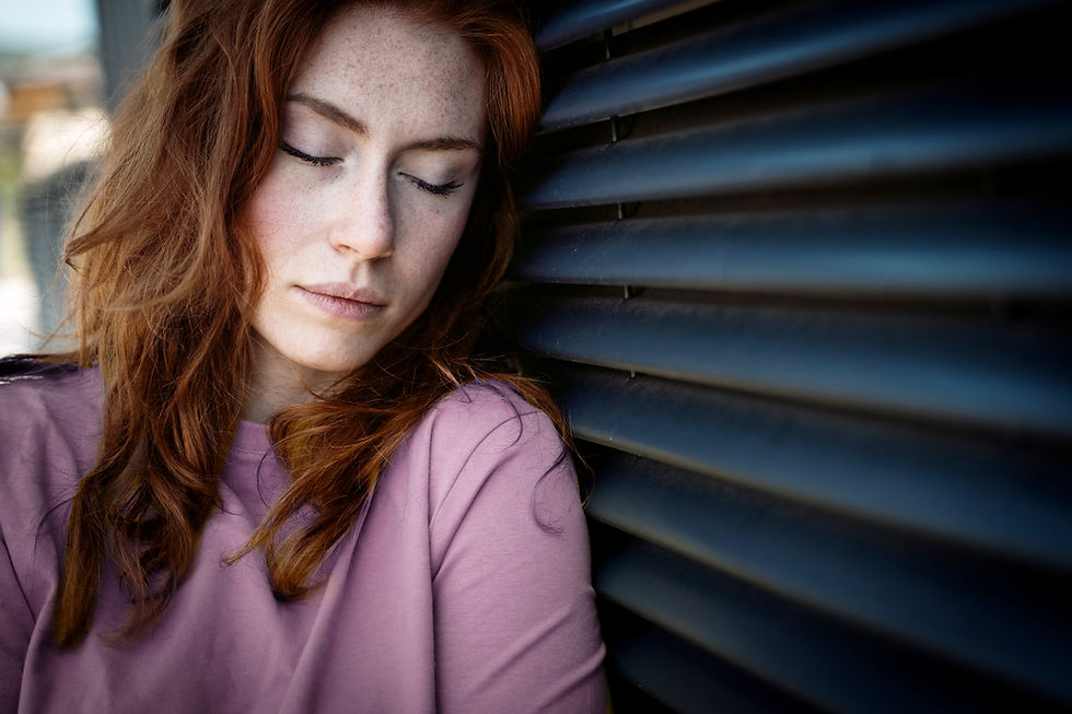 Woman going through grief.