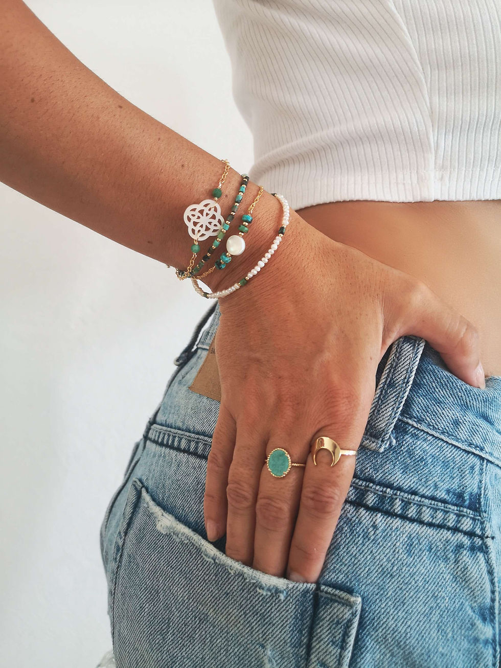 Miniature : Coffret 3 bracelets Turquoises africaines