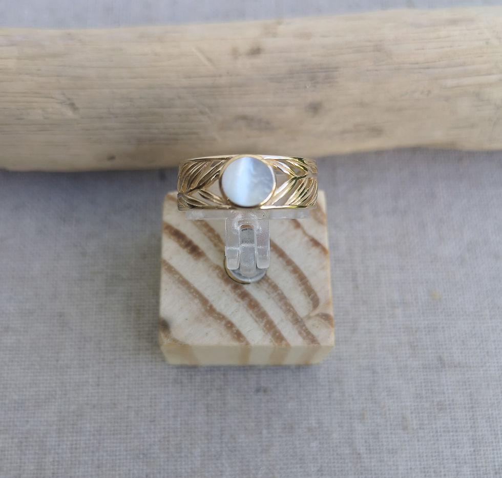 Miniature : Bague feuille et nacre