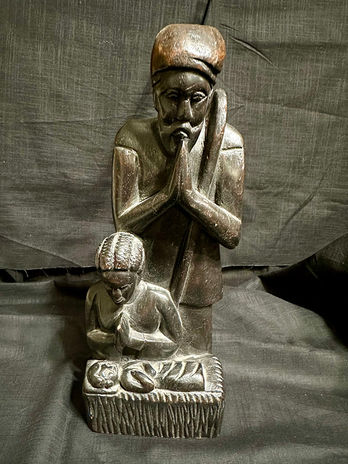 Vintage hand carved Nativity scene