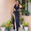 Thumbnail: Combo Deal: Padded Cowl Neck Top With High Slit Skirt