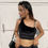 Thumbnail: Black Velvet Padded Chain Crop Top