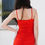 Thumbnail: Cami Midi Body-con Dress - Hot Red