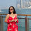 Thumbnail: Red Floral Sleeve Slit Romper