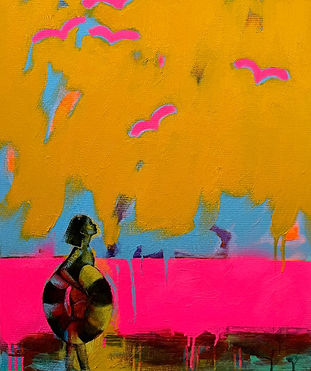 Yaroslav Yasenev 'Girl and Pink Seagulls'