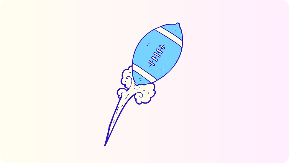 football being punted into the sky
