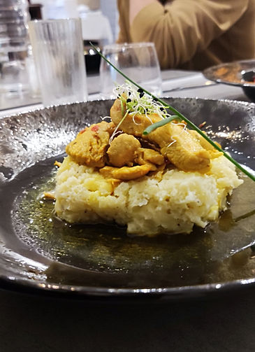 Purée maison et sauté de dinde au curry
