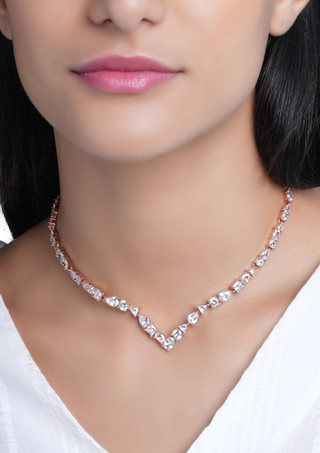Woman wearing a Diamond Necklace