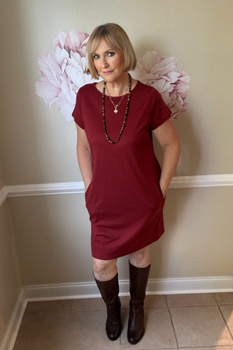 Simoneさま専用ページ Simone Shift Dress | Carmine | Midweight Jersey | MadAboutMerino