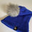 Thumbnail: Pom Beanie - Cobalt Blue/Light Grey Pom