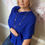 Thumbnail: Merino Wool Poncho | Royal Blue | Midweight Rib