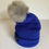 Thumbnail: Pom Beanie - Cobalt Blue/Light Grey Pom