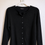 Thumbnail: Product shot Sophie, merino wool button down cardigan in black with 3/4 length sleeves.