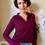 Thumbnail: Riley - Zip Neck Top | Mulberry | Lightweight Jersey