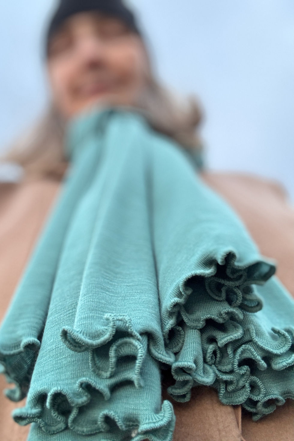 Thumbnail: Merino Travel Wrap & Scarf | Dusty Teal | Midweight Rib