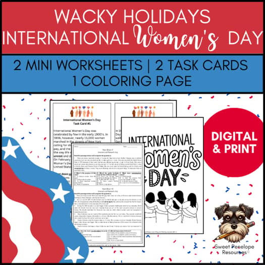 ***FREEBIE*** Wacky Holidays: International Women's Day Activities