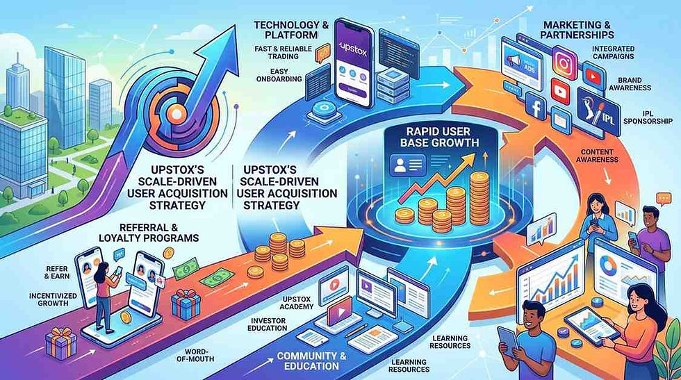 Upstox’s Scale-Driven User Acquisition Strategy