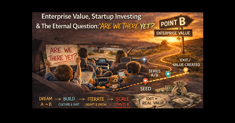 🚗Enterprise Value, Startup Investing & The Eternal Question: “Are We There Yet?”