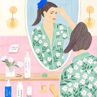 Beauty illustrations for skin care brand Key Molecule