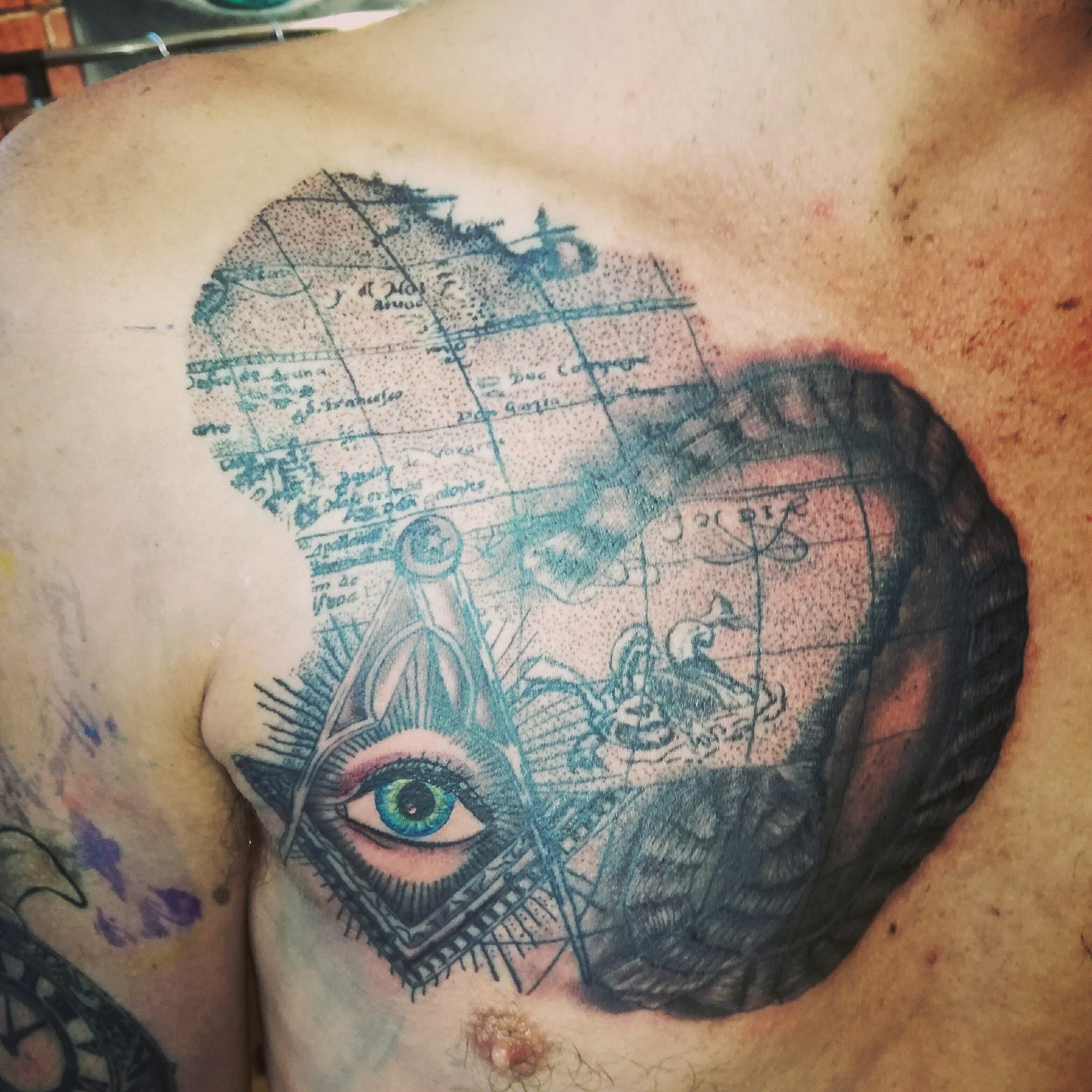 Map-masonic compass-rope