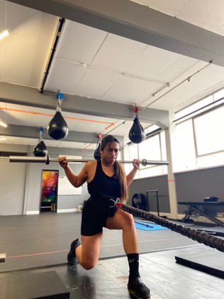 Raiza training at the gym