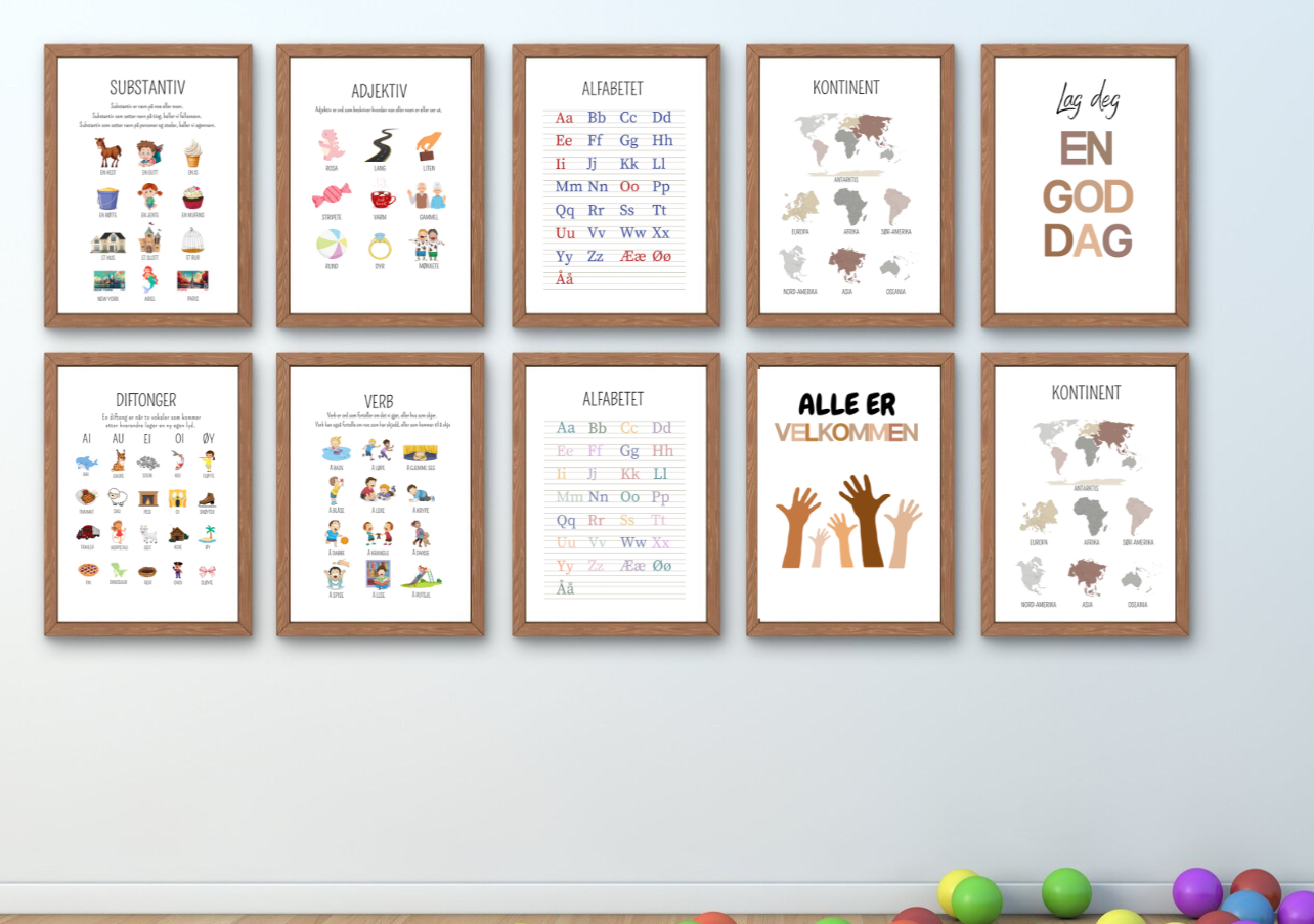 Læringsplakater(bokmål) - 70+ ark