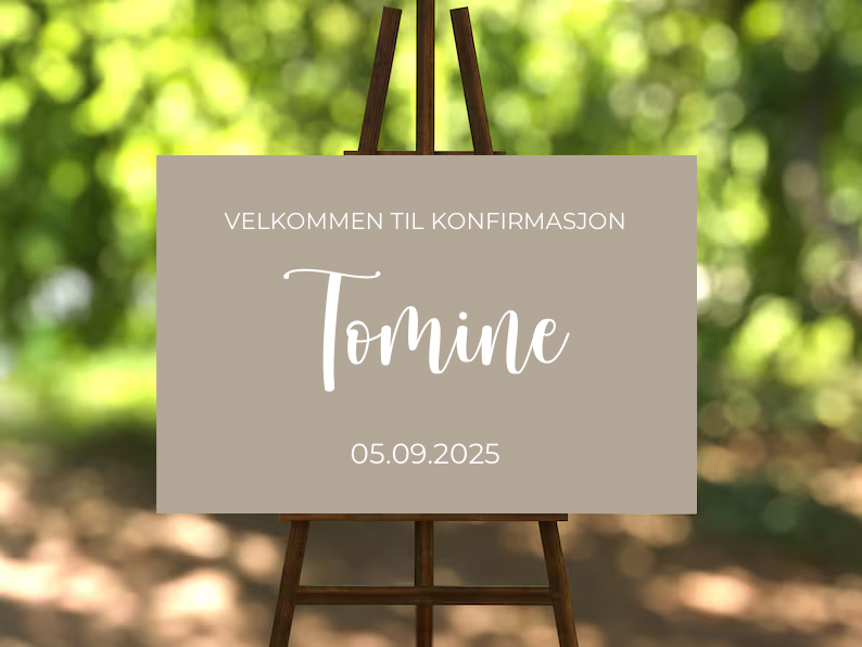 Miniatyrbilde: Velkomstskilt til konfirmasjon