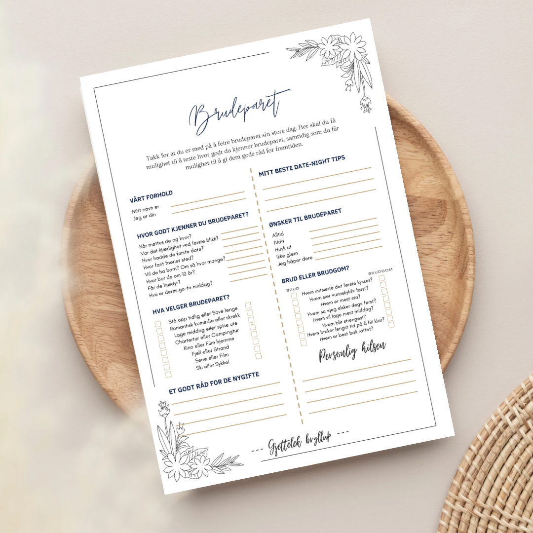 Bryllupsark - En hilsen til brudeparet