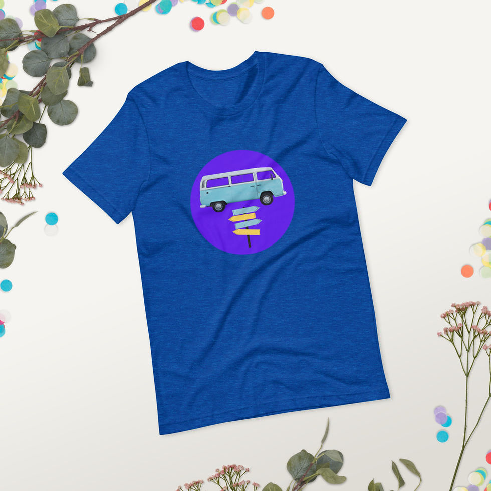 Miniature : T-Shirt voyage fond violet