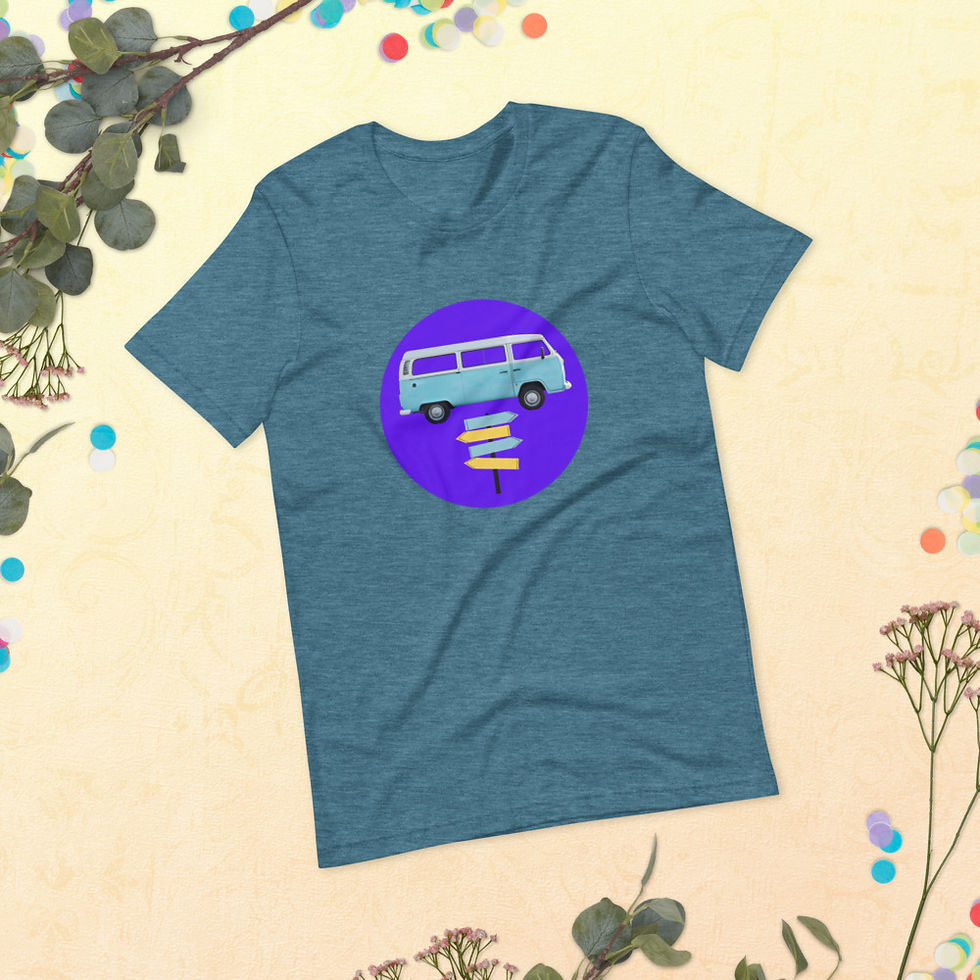 Miniature : T-Shirt voyage fond violet
