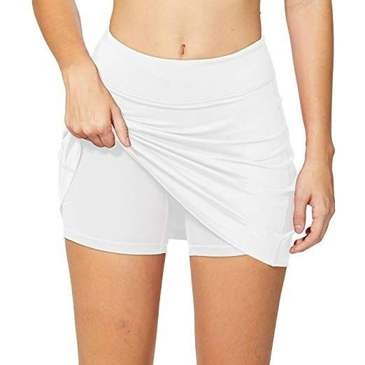 Thumbnail: Leggings Women's Basic Two-Piece Pocket Sports Fitness  Shorts Skirt