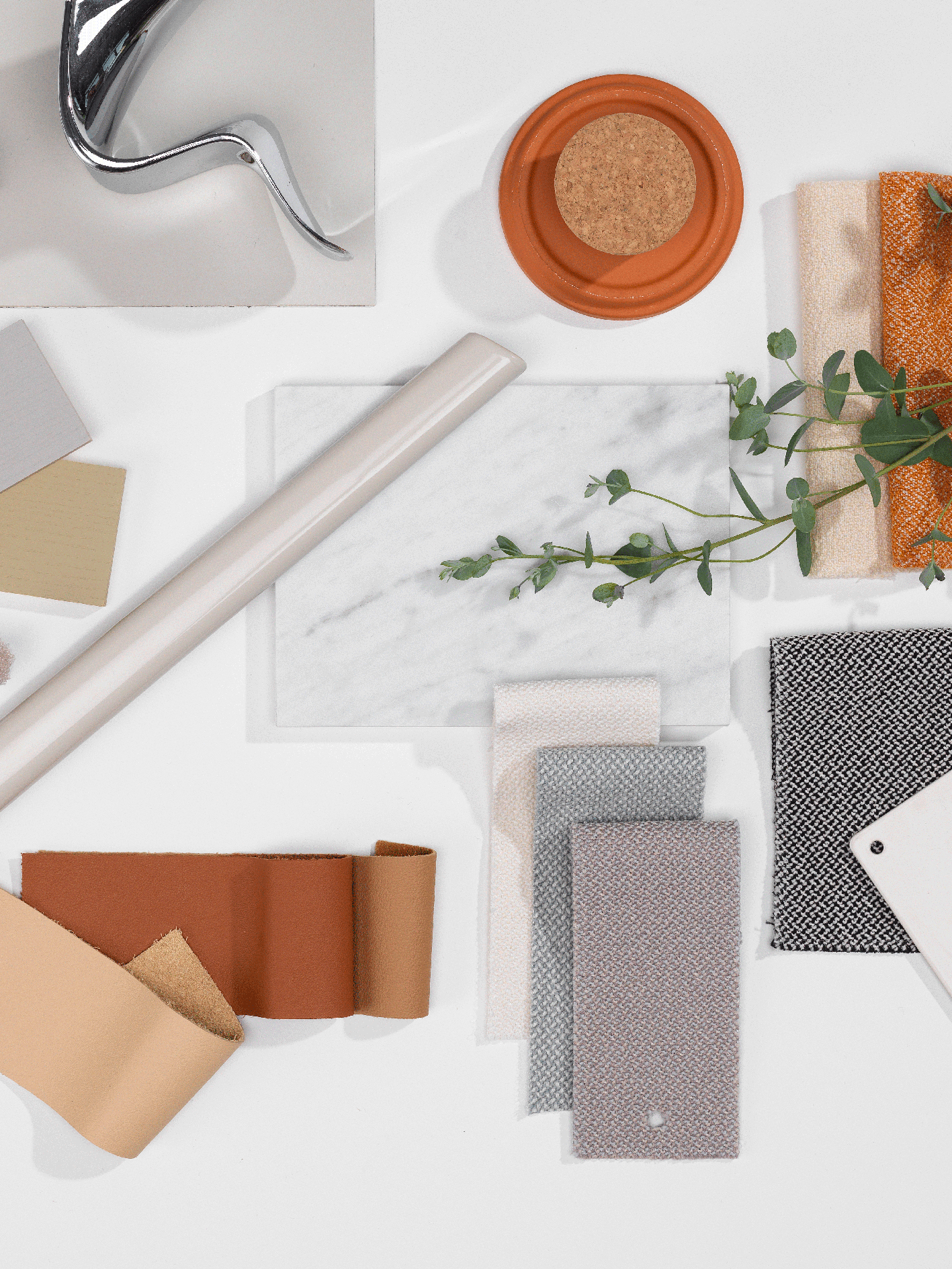 Moodboard mit Materialien