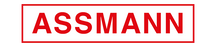 Firmenlogo mit dem roten Schriftzug "ASSMANN" auf weißem Grund.