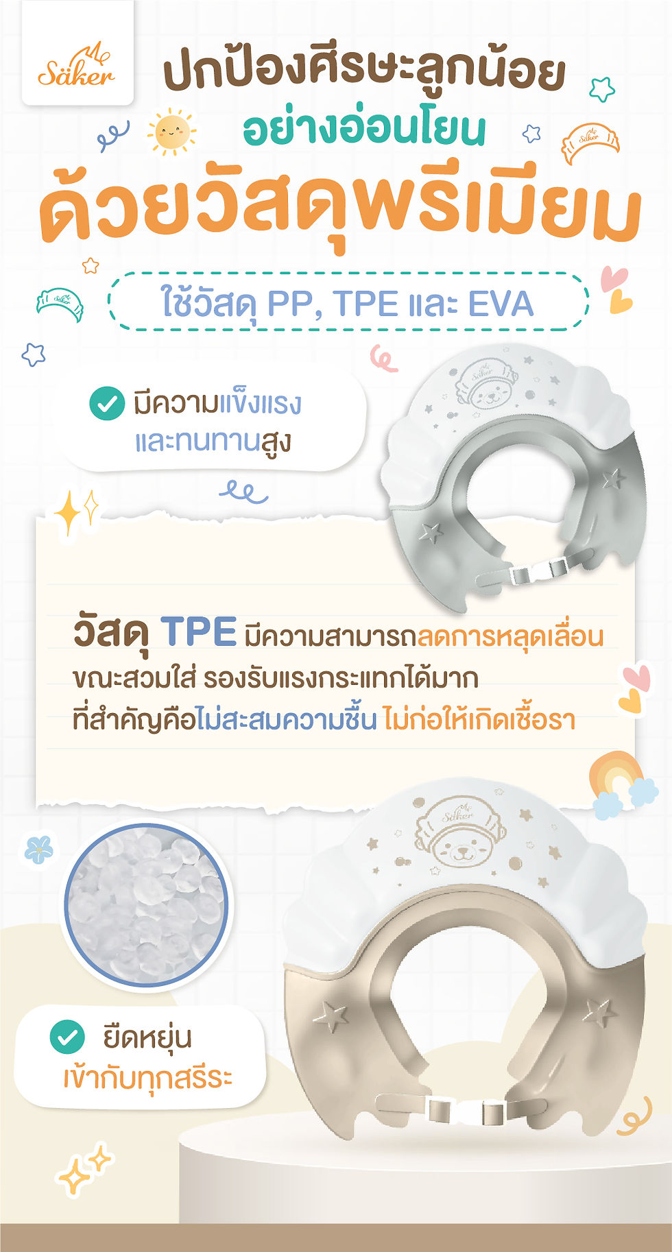 縮圖：Easy Bath Shower Cap หมวกอาบน้ำเด็ก