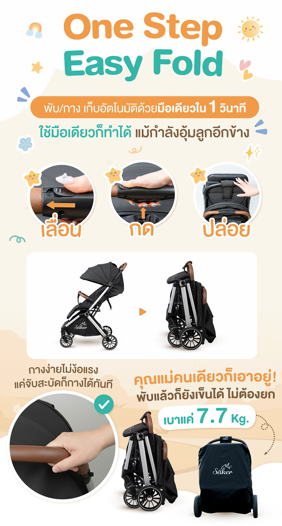 縮圖：Baby All Soft Stroller รถเข็นเด็กพับได้