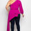 Thumbnail: Back view of Asymmetrical pink blouse.