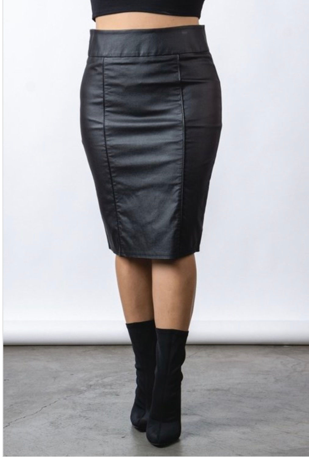 Vegan Leather Plus Skirt