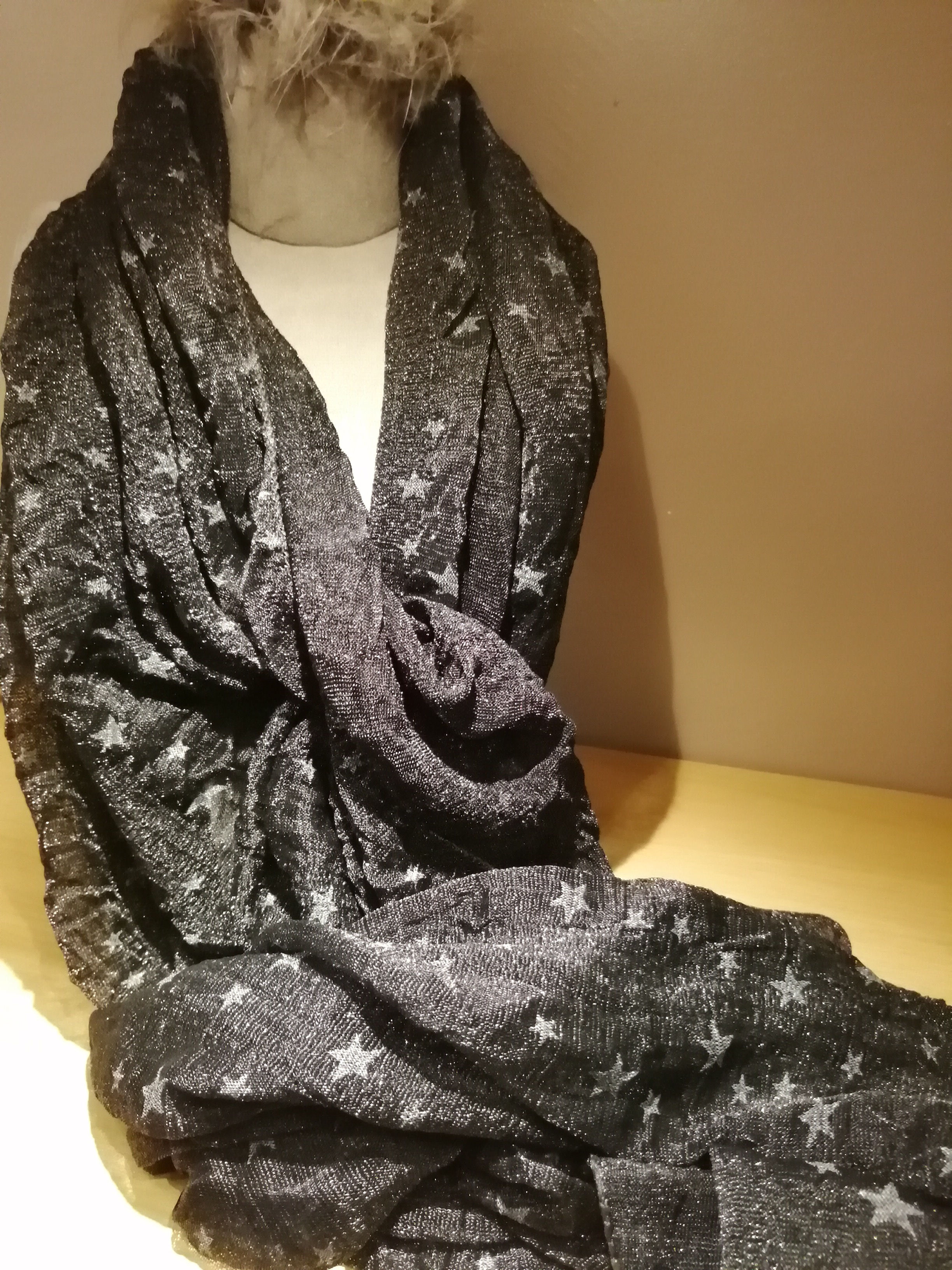 Black Star lightweight Chiffon Scarf 