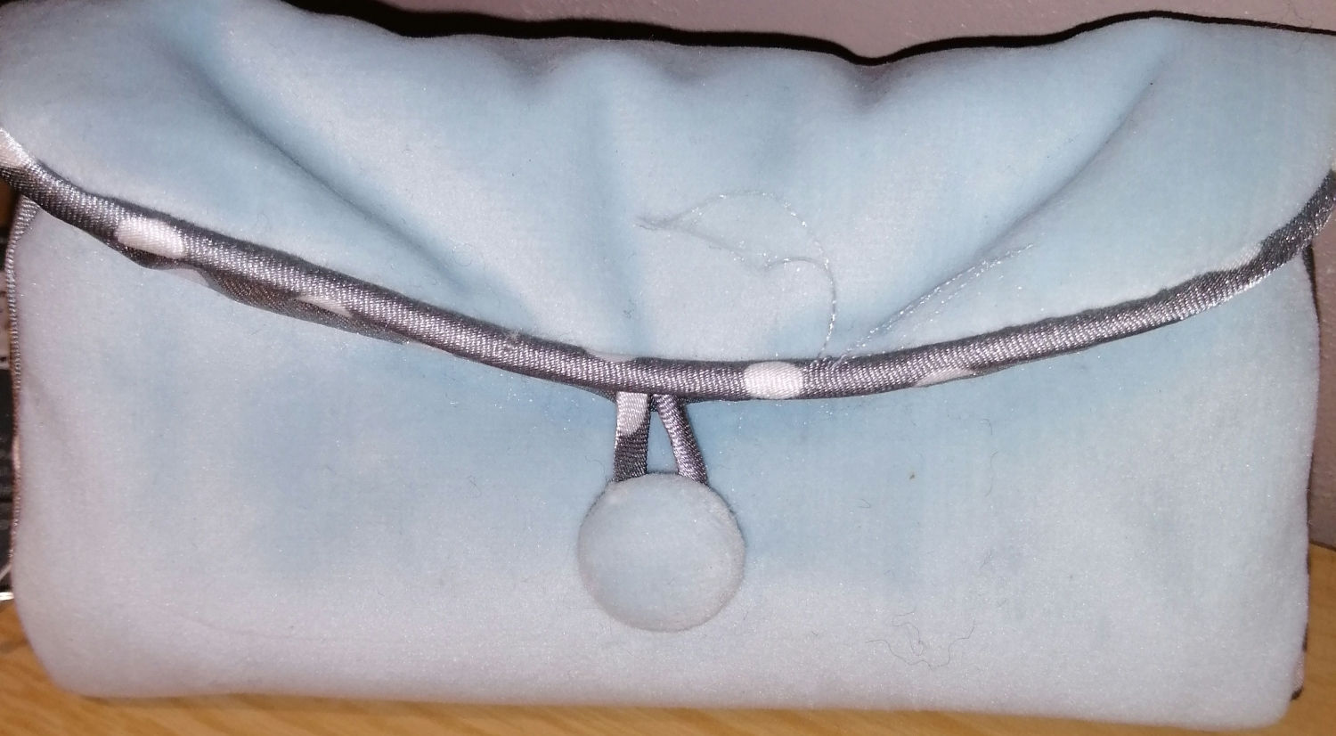 Pale Blue Velvet Jewellery Roll