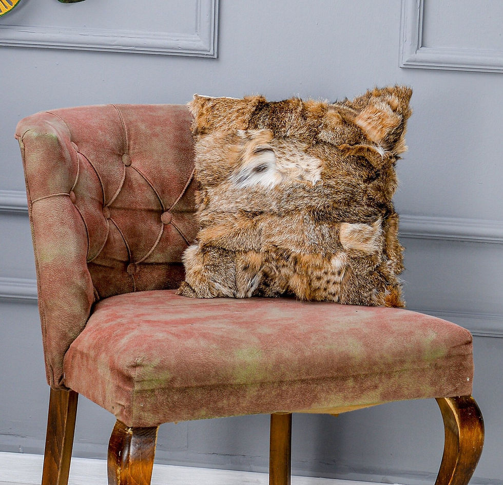 Miniature : Lynx Fur Pillow Real Lynx Furs