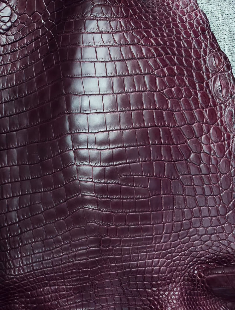 Miniatura: Burgundy Alligator Leather For Craft Bag,Soft Luxury Genuine Alligator Leather