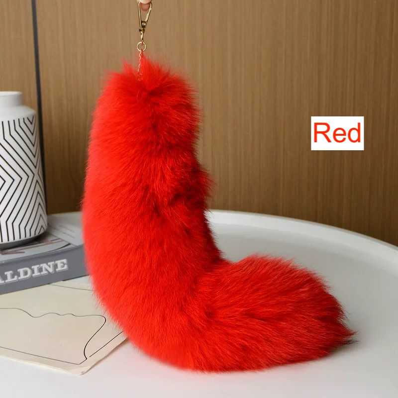 Miniature : Dyed Real Fox Tail Keychain