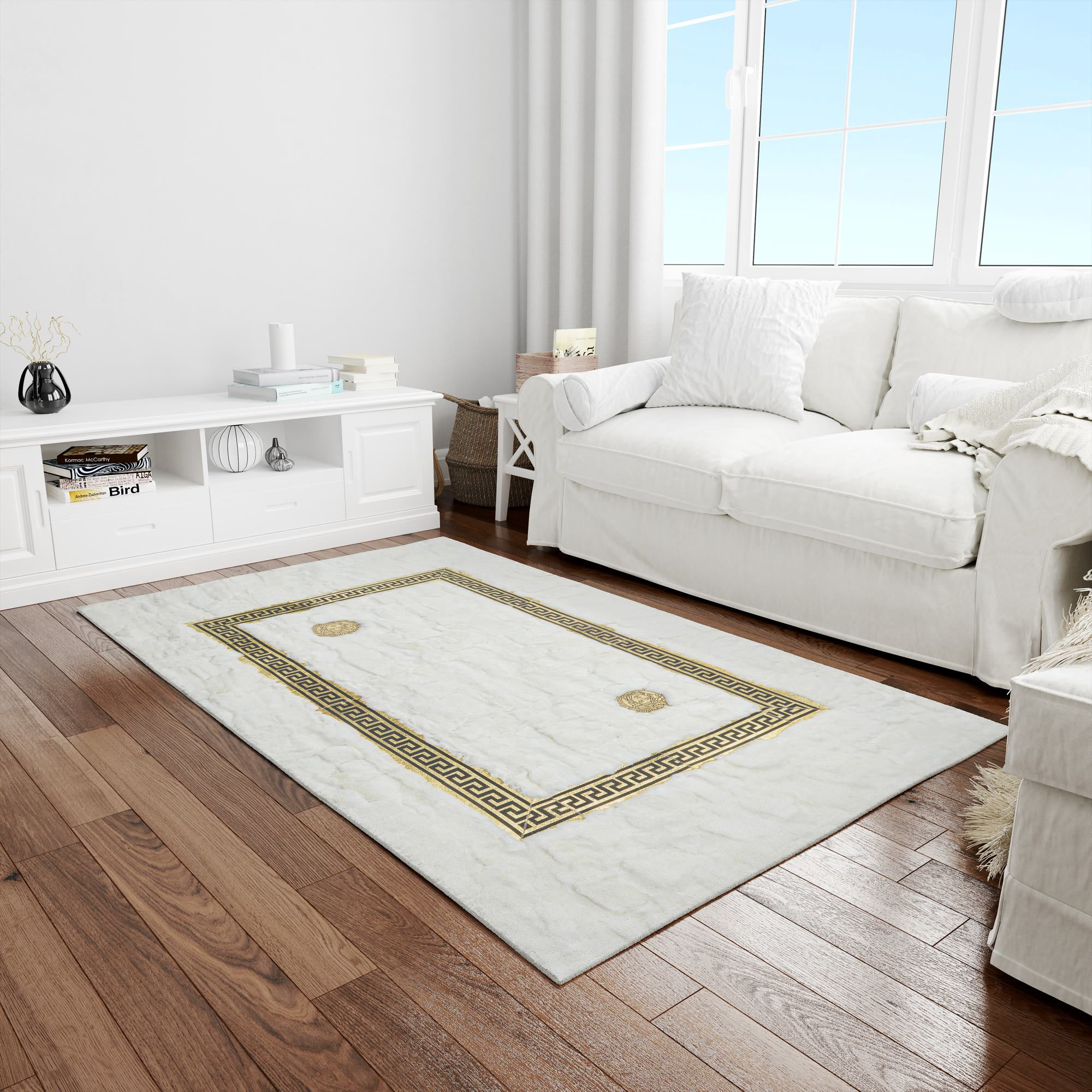 Natural White Rex Rabbit Fur Rug