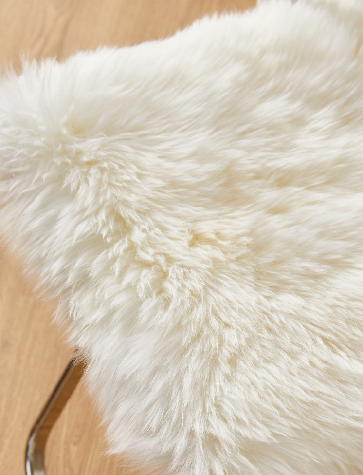 Miniatura: Natural Sheepskin Cushion, Real White Sheepskin Cushion