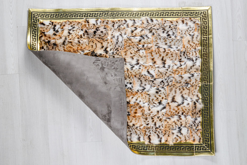 Miniaturbild: Real Lynx Fur Rug Handmade Fur Rug