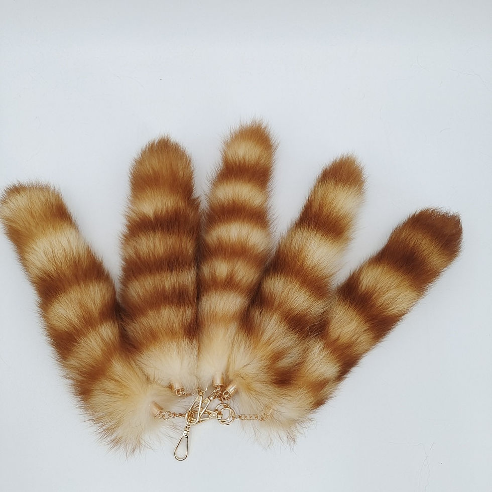 섬네일: Real Golden Raccoon Tail, Raccoon Tail Keychain, Raccoon Tails