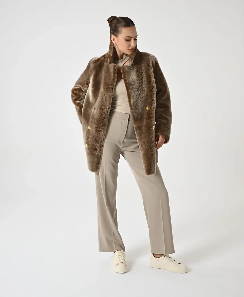 Miniatura: Double Sided Lambskin Women Coat Turkish Lambskin