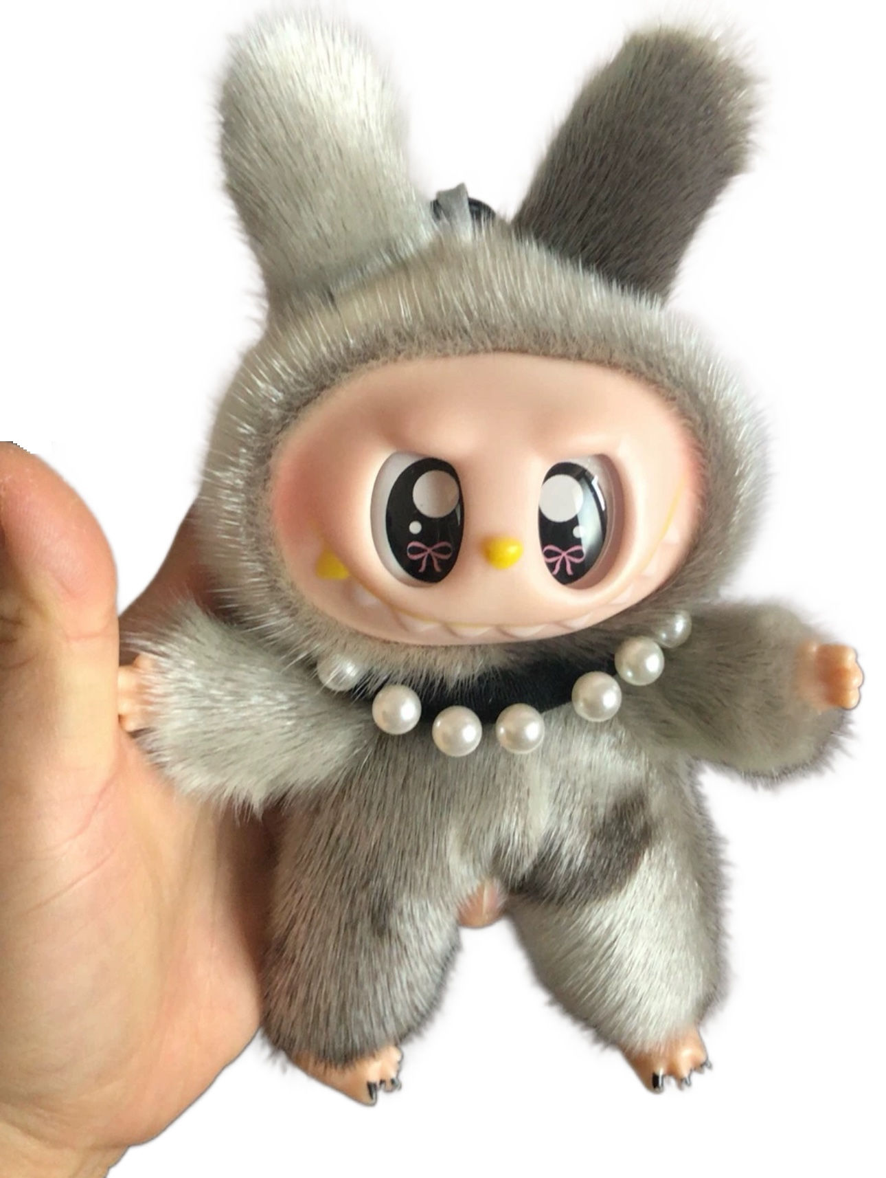 Real Natural Sealskin Fur Labubu