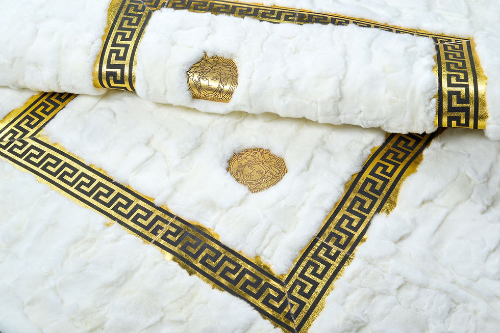 Pikkukuva: Natural White Rex Rabbit Fur Rug