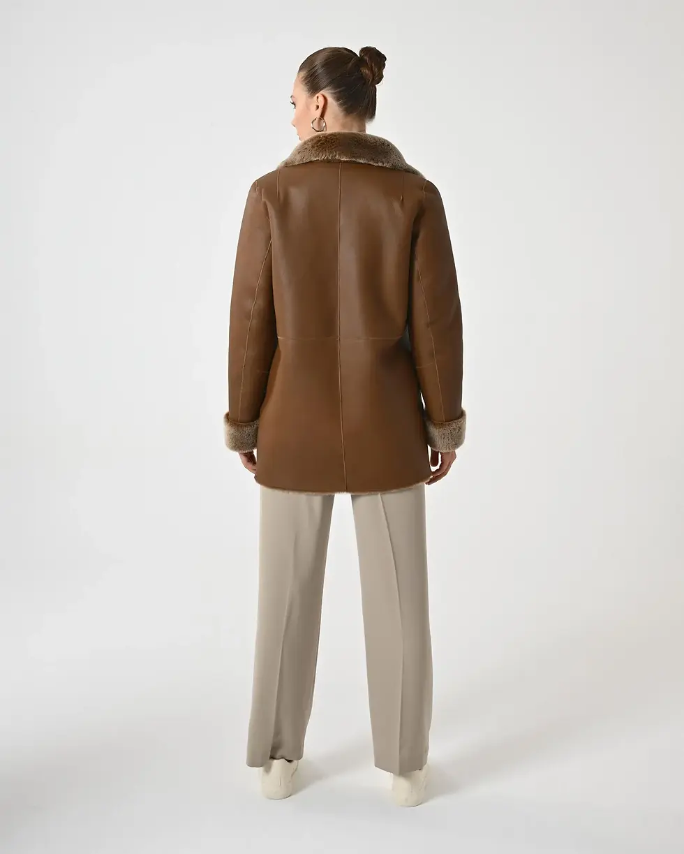 Miniatura: Double Sided Lambskin Women Coat Turkish Lambskin